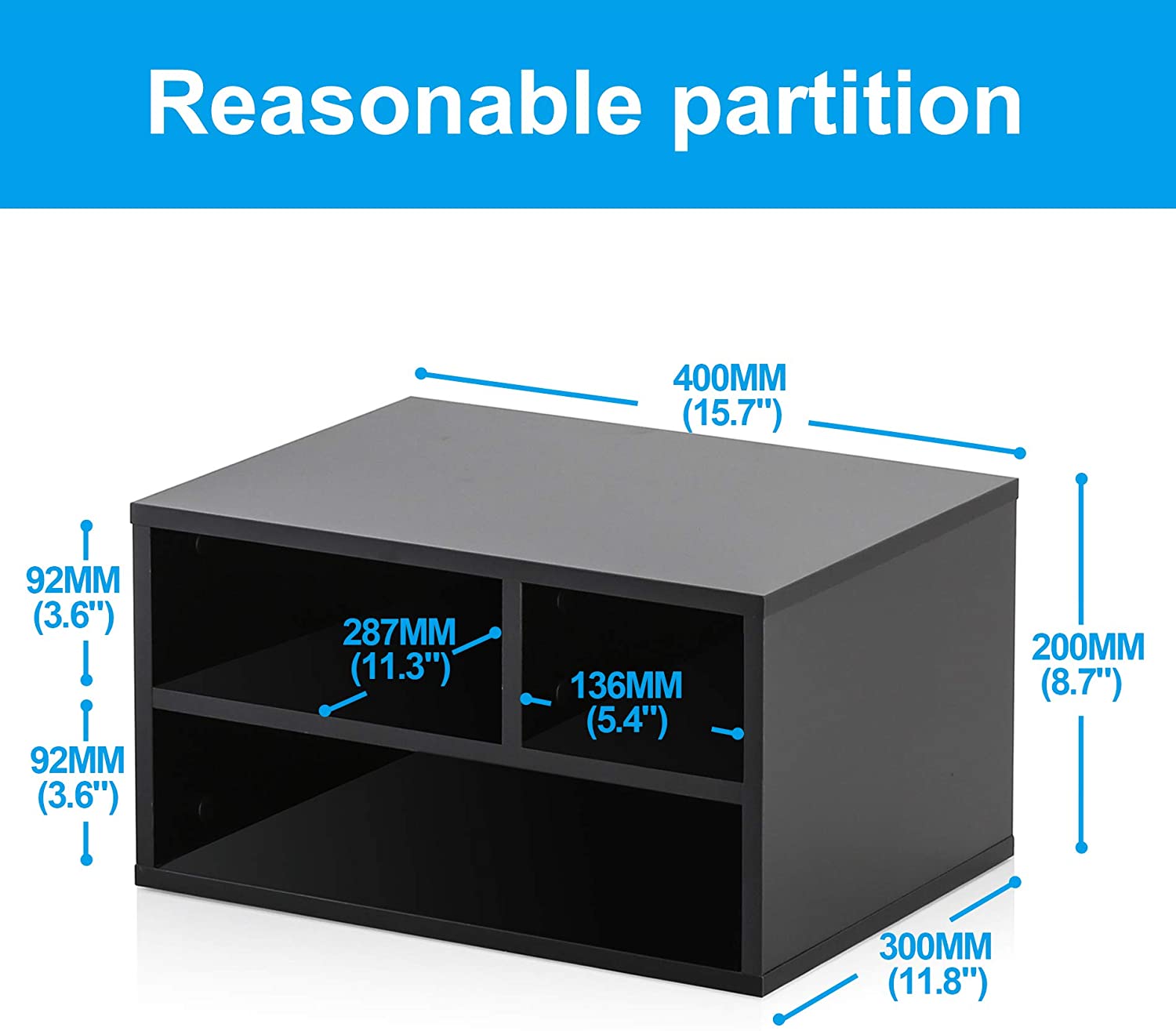 FITUEYES Wood Printer Stands with Storage, Workspace Desk Organizers for Home & Office, Black, DO304001WB FITUEYES Wood Printer Stands with Storage, Workspace Desk Organizers for Home & Office, Black, DO304001WB